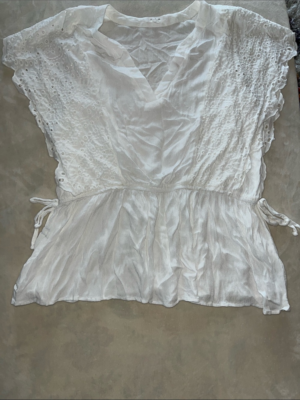 Maurices Cream Lightweight V-Neck Blouse